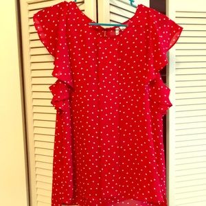 Elle ruffle sleeve blouse